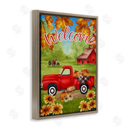 Sheri Hart | Welcome Red Truck Autumn Leaves