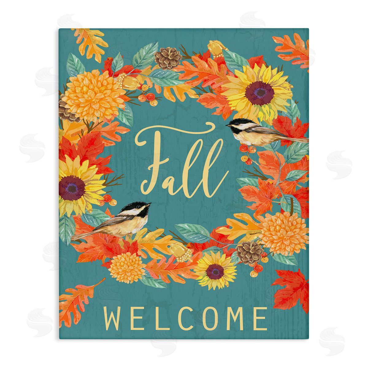 Andrea Tachiera Fall Welcome Autumn Harvest Wreath Canvas Wall Art