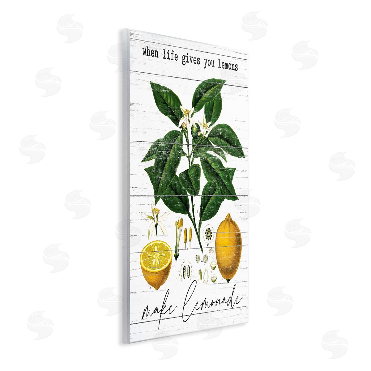 Lettered and Lined Life Gives Lemons Country Fruit Wall Plaque Art