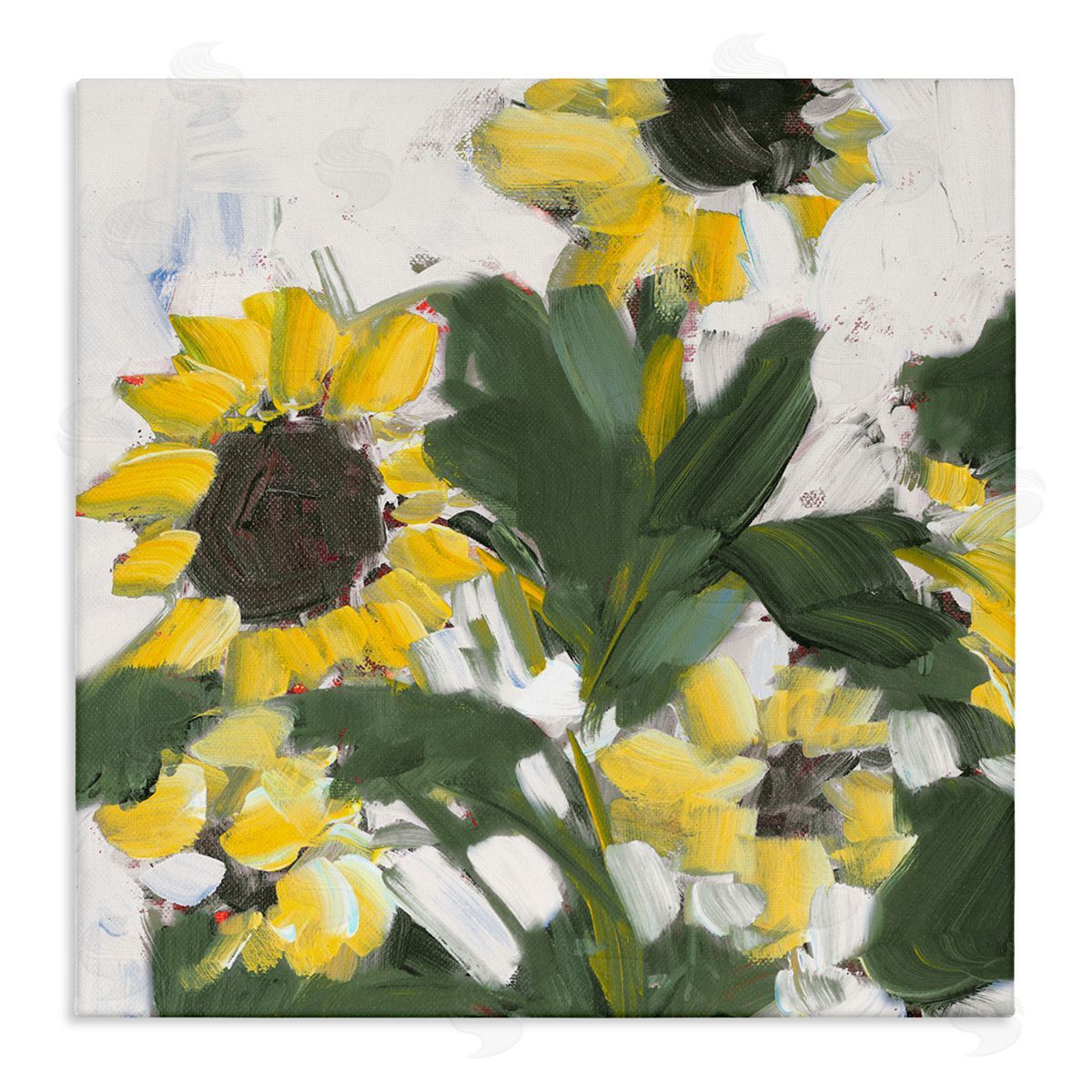 Jane Slivka Expressive Sunflower Brush Strokes Canvas Wall Art