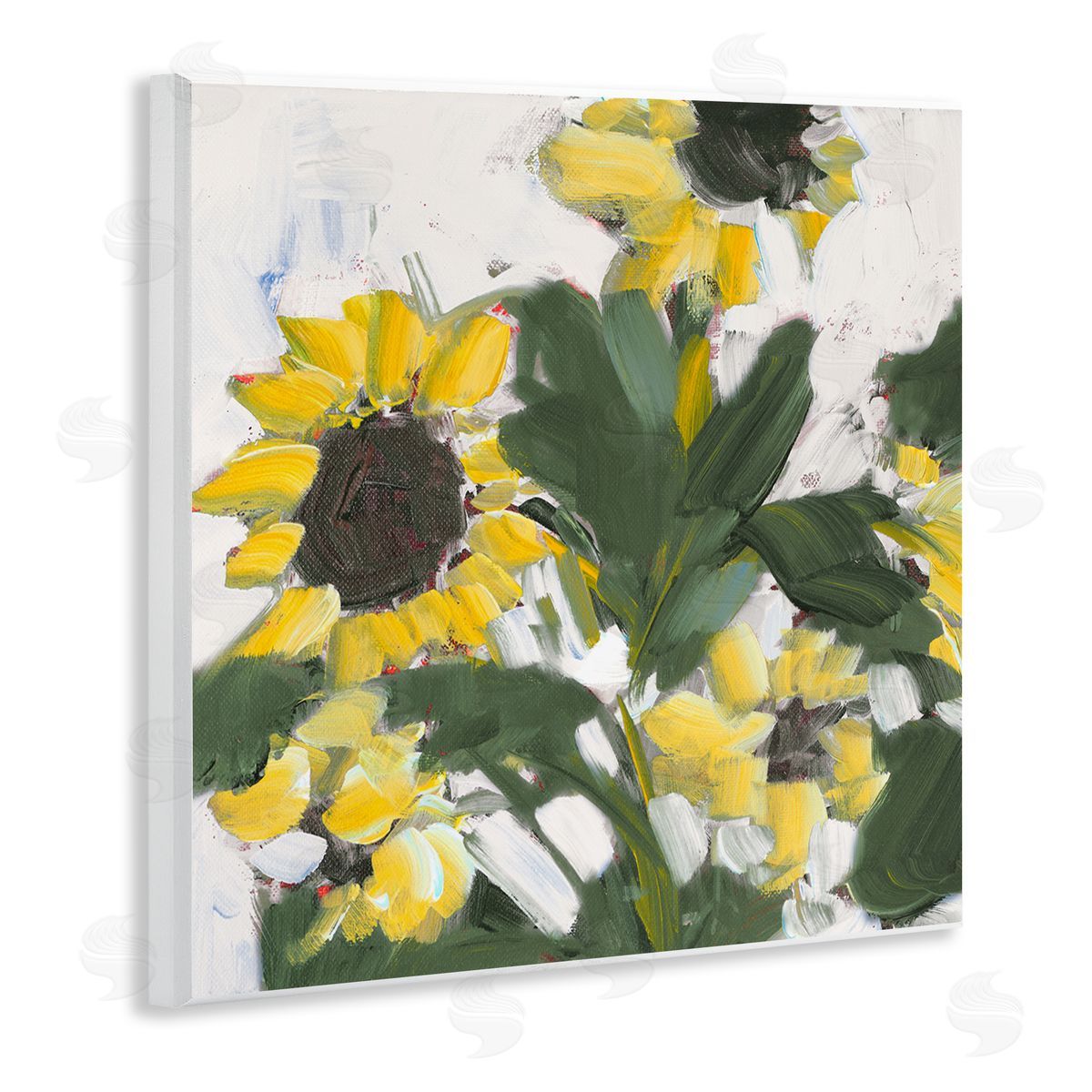 Jane Slivka Expressive Sunflower Brush Strokes Wall Plaque Art