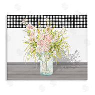 Patricia Pinto | Pink Rose Bouquet Gingham Plaid