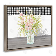 Patricia Pinto | Pink Rose Bouquet Gingham Plaid