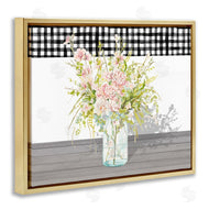 Patricia Pinto | Pink Rose Bouquet Gingham Plaid