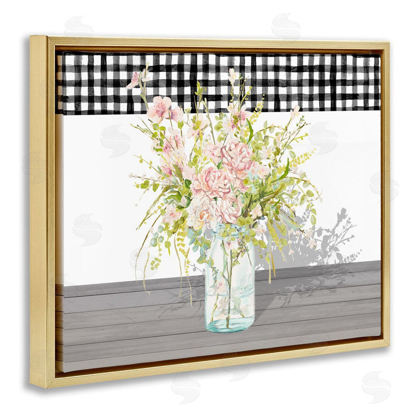 Patricia Pinto | Pink Rose Bouquet Gingham Plaid