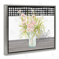 Patricia Pinto | Pink Rose Bouquet Gingham Plaid
