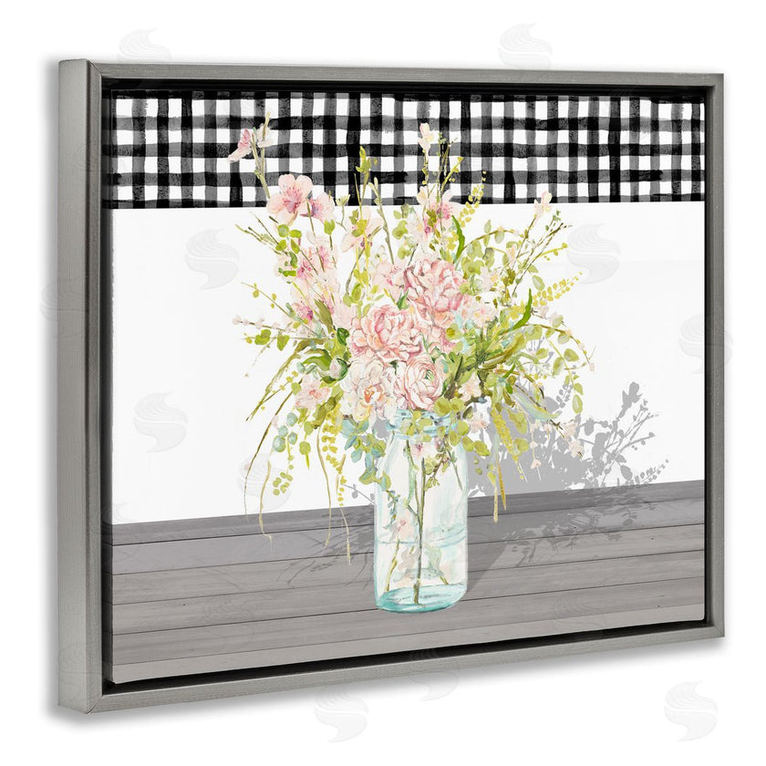 Patricia Pinto | Pink Rose Bouquet Gingham Plaid