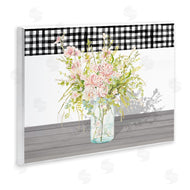 Patricia Pinto | Pink Rose Bouquet Gingham Plaid