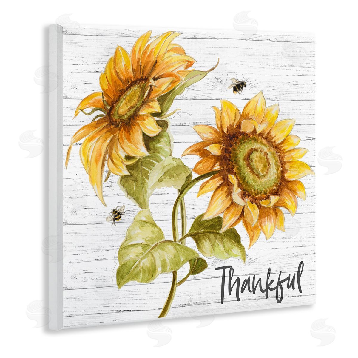 Thankful Country Sunflowers Wood Plaque Wall Art, Home Decor by Patricia Pinto