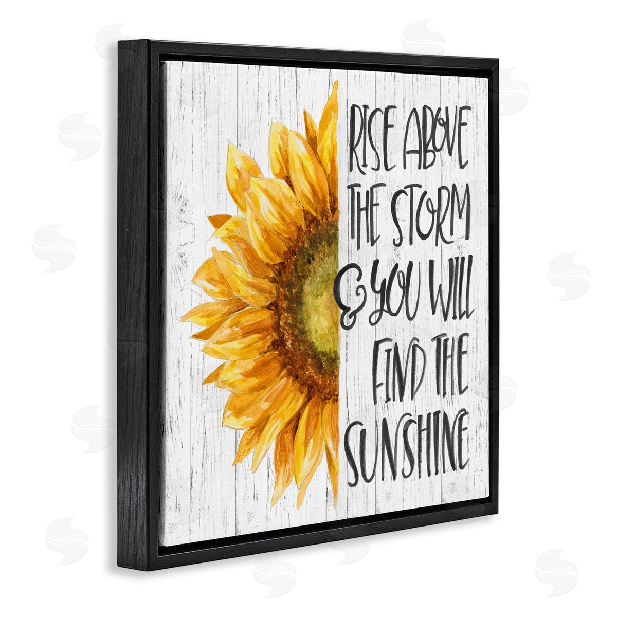 Find Sunshine Motivational Sunflower Black Floating Frame Canvas Wall Art, Home Decor by Patricia Pinto
