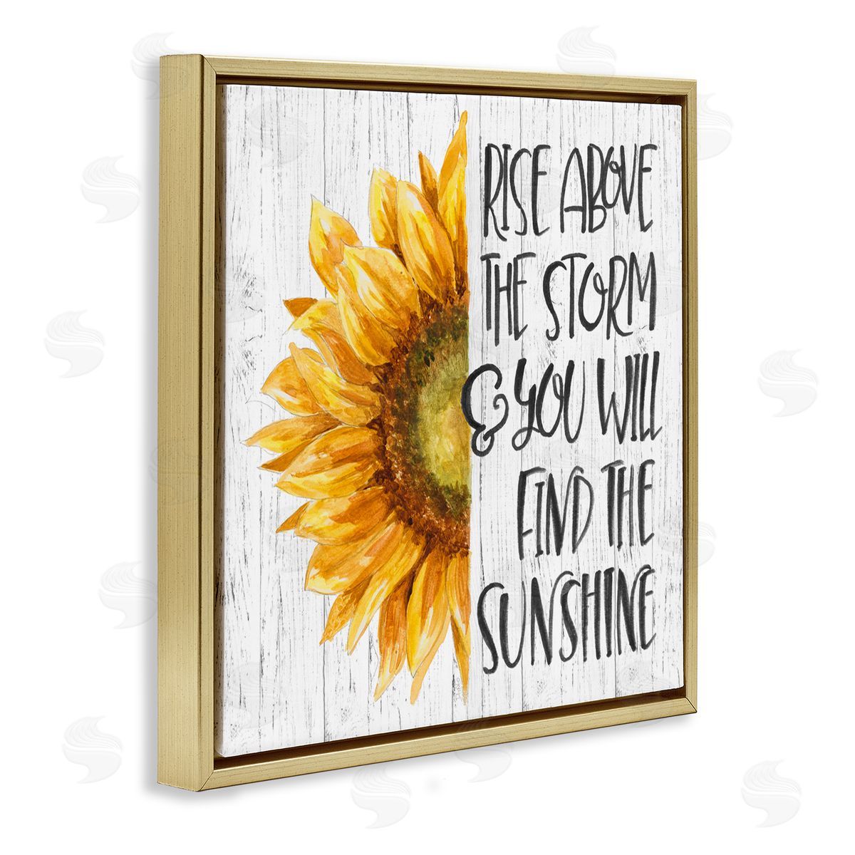 Find Sunshine Motivational Sunflower Gold Floating Frame Canvas Wall Art, Home Decor by Patricia Pinto