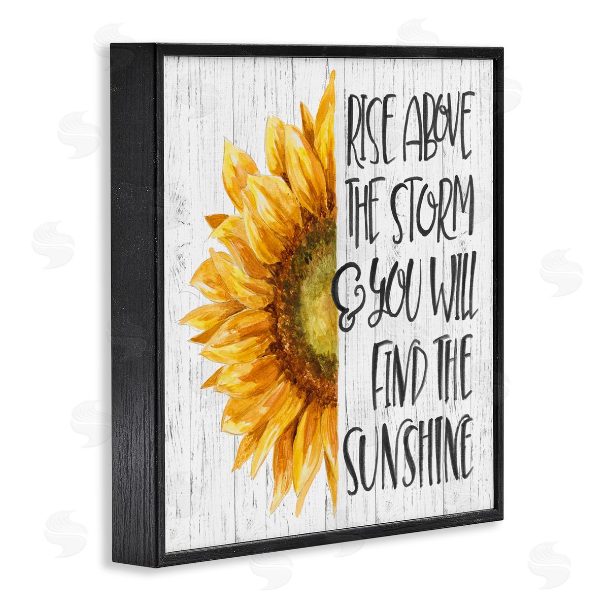 Find Sunshine Motivational Sunflower Black Frame Print Wall Art, Home Decor by Patricia Pinto