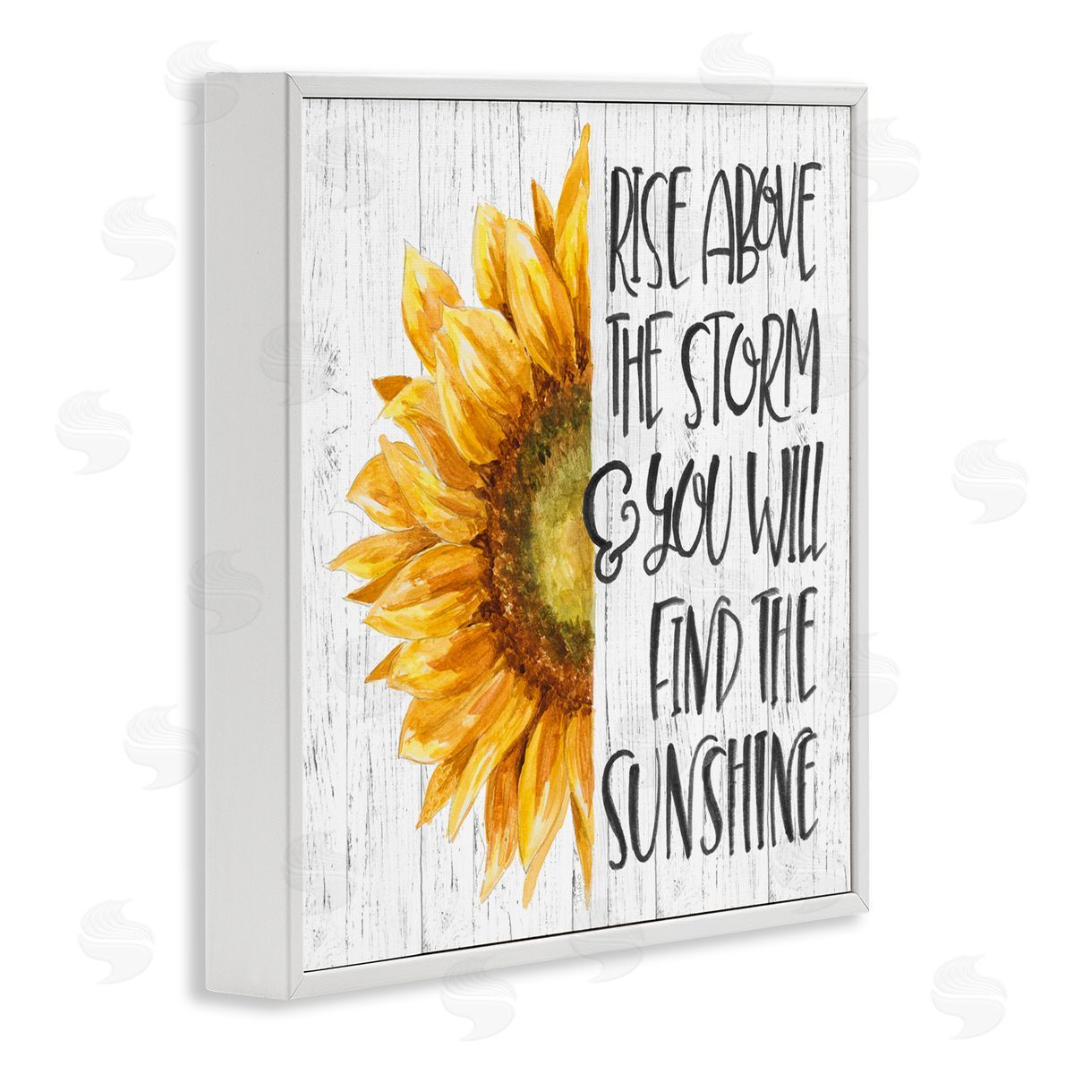 Find Sunshine Motivational Sunflower White Frame Print Wall Art, Home Decor by Patricia Pinto