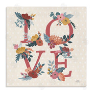Laura Marshall | Love Text Floral Heart Pattern