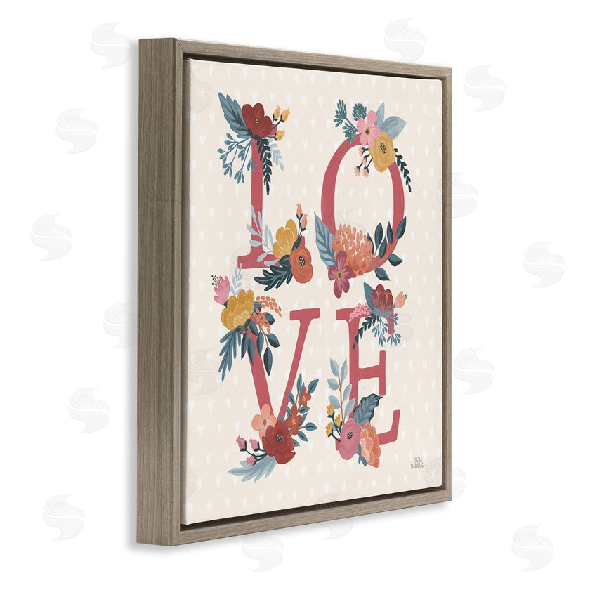 Laura Marshall | Love Text Floral Heart Pattern
