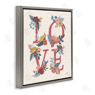 Laura Marshall | Love Text Floral Heart Pattern