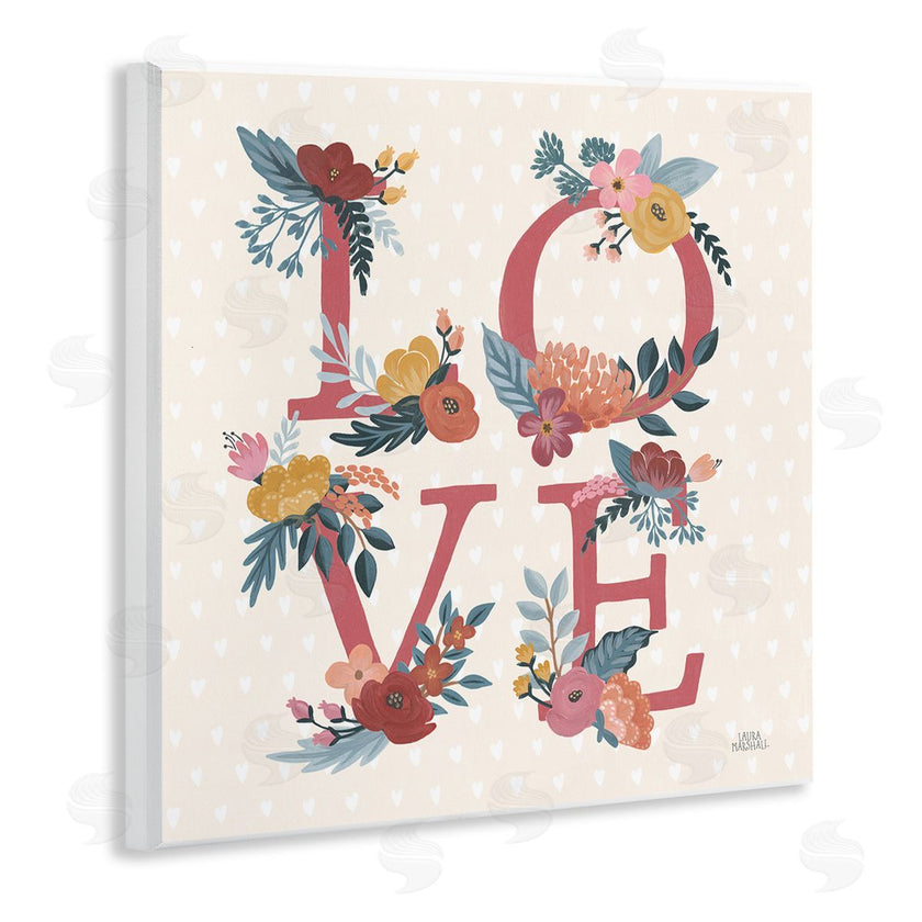 Laura Marshall | Love Text Floral Heart Pattern