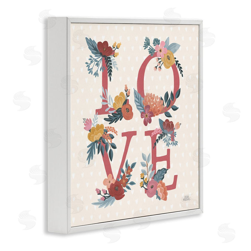 Laura Marshall | Love Text Floral Heart Pattern