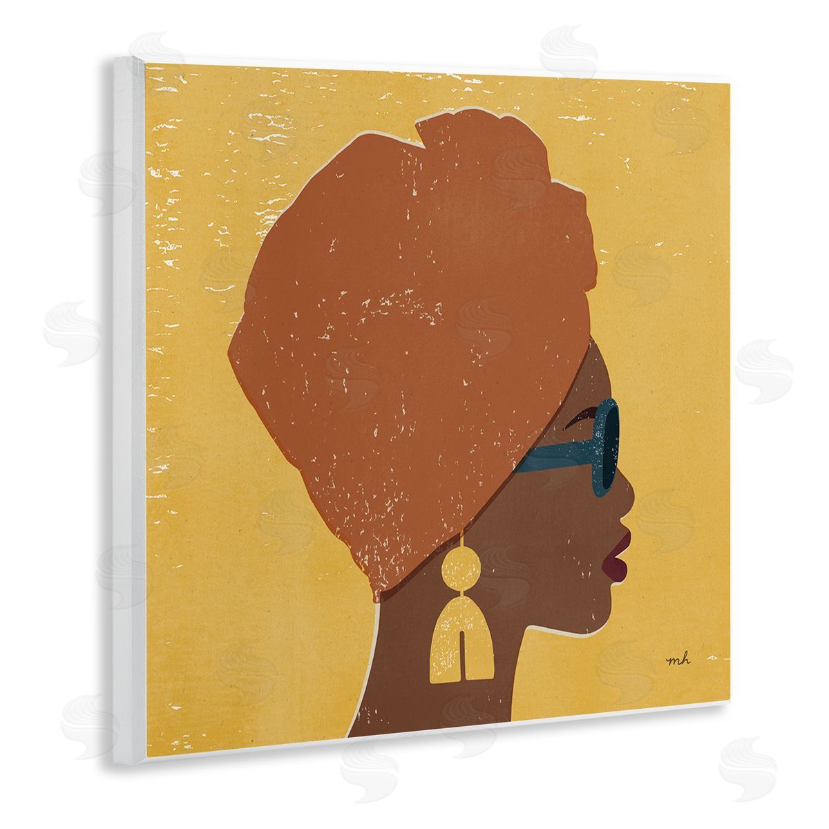 Moira Hershey Female Head Wrap Glam Fashion Wall Plaque Art