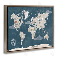 Becky Thorns | World Map Nautical Cloud Details