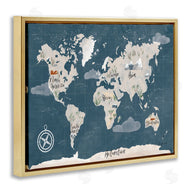 Becky Thorns | World Map Nautical Cloud Details