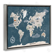 Becky Thorns | World Map Nautical Cloud Details