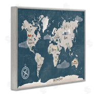 Becky Thorns | World Map Nautical Cloud Details