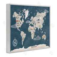 Becky Thorns | World Map Nautical Cloud Details