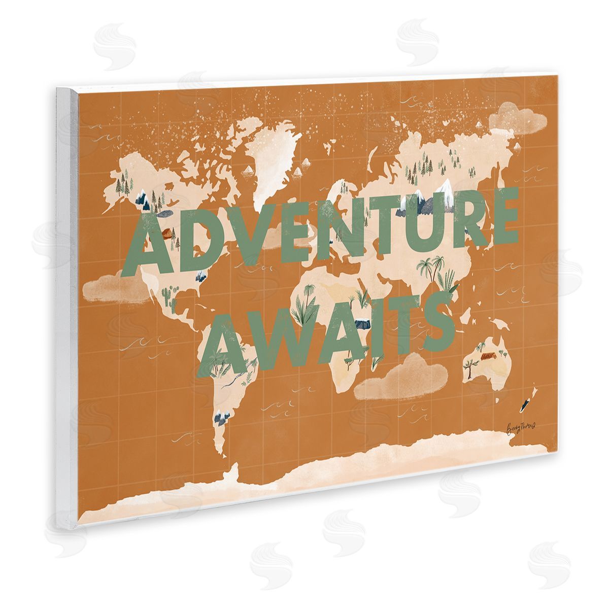 Becky Thorns Tropical World Map Adventure Awaits Wall Plaque Art