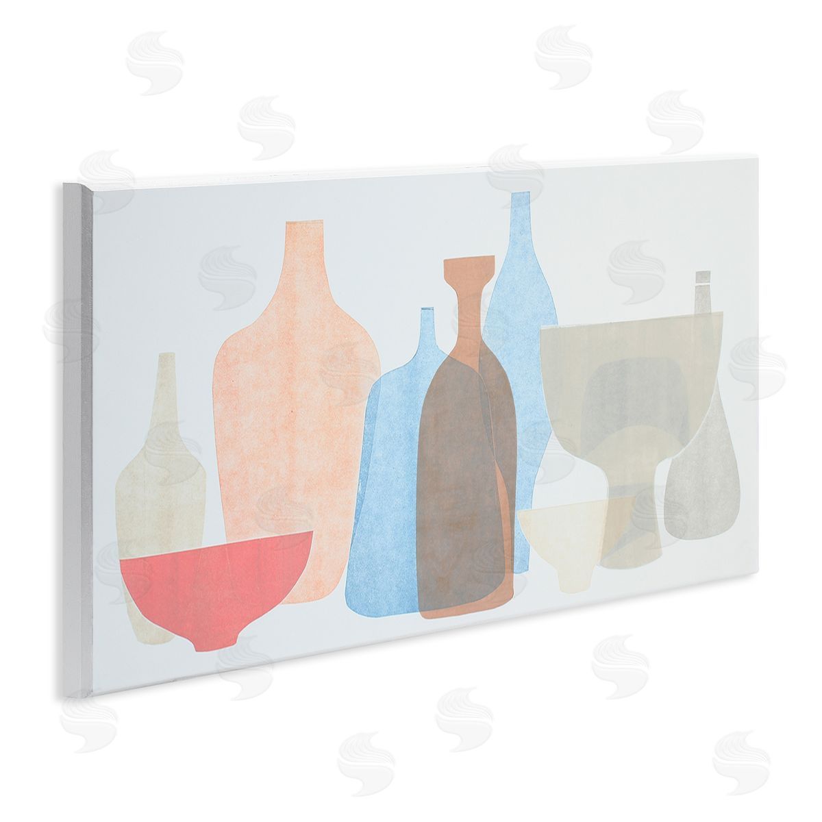Rob Delamater Abstract Pottery Soft Pink Blue Wall Plaque Art