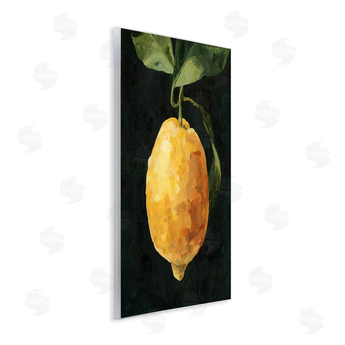 Abstract Lemon on Vine Wood Plaque Wall Art, Home Decor by Emma Caroline