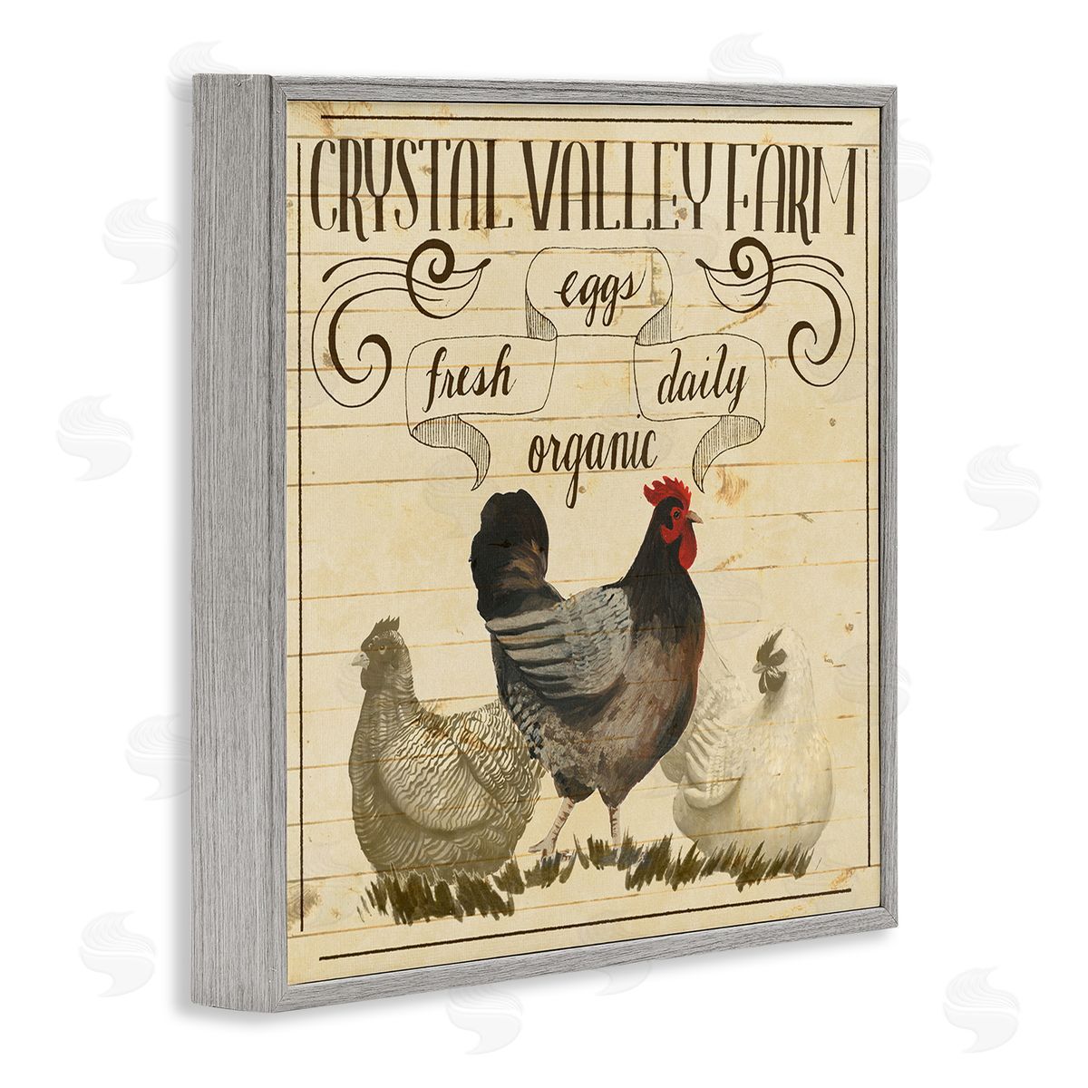 Grace Popp Organic Farm Eggs Vintage Gray Framed Giclee Wall Art