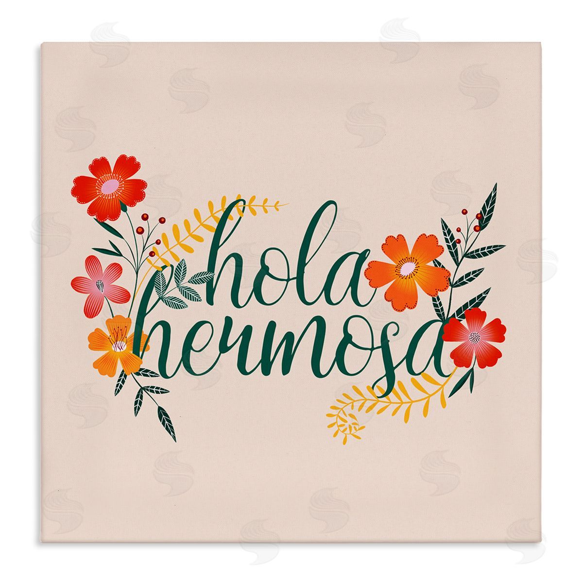 Grace Popp Hola Hermosa Spanish Sister Flowers Canvas Wall Art