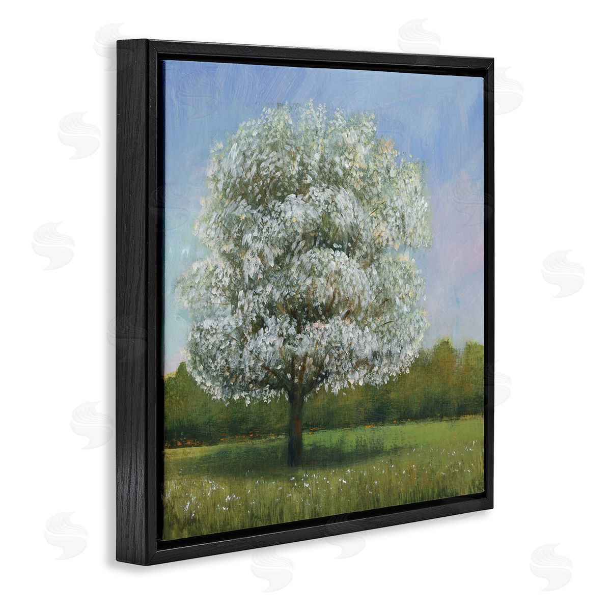 Tim O'Toole Spring Blossom Tree Floral Meadow Black Floater Frame Canvas Art