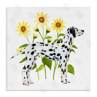 Annie Warren | Dalmatian Dog Minimal Sunflower Field