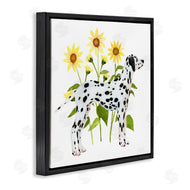Annie Warren | Dalmatian Dog Minimal Sunflower Field