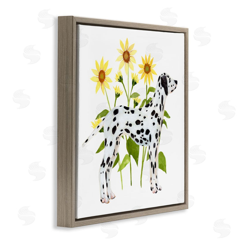 Annie Warren | Dalmatian Dog Minimal Sunflower Field
