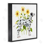 Annie Warren | Dalmatian Dog Minimal Sunflower Field