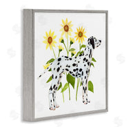 Annie Warren | Dalmatian Dog Minimal Sunflower Field