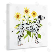 Annie Warren | Dalmatian Dog Minimal Sunflower Field