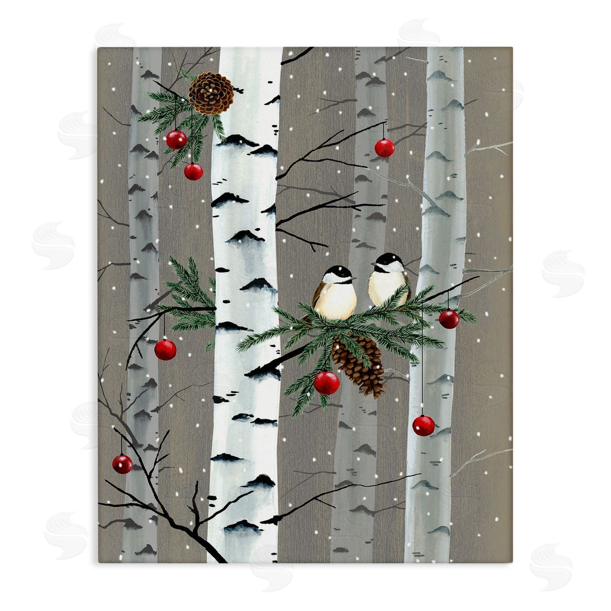 Birds & Ornaments Birch Tree Forest Canvas Wall Art, Home Decor by Grace Popp