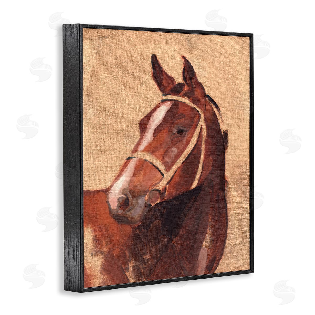 Jacob Green Southwestern Vintage Horse Portrait Black Framed Giclee Wall Art