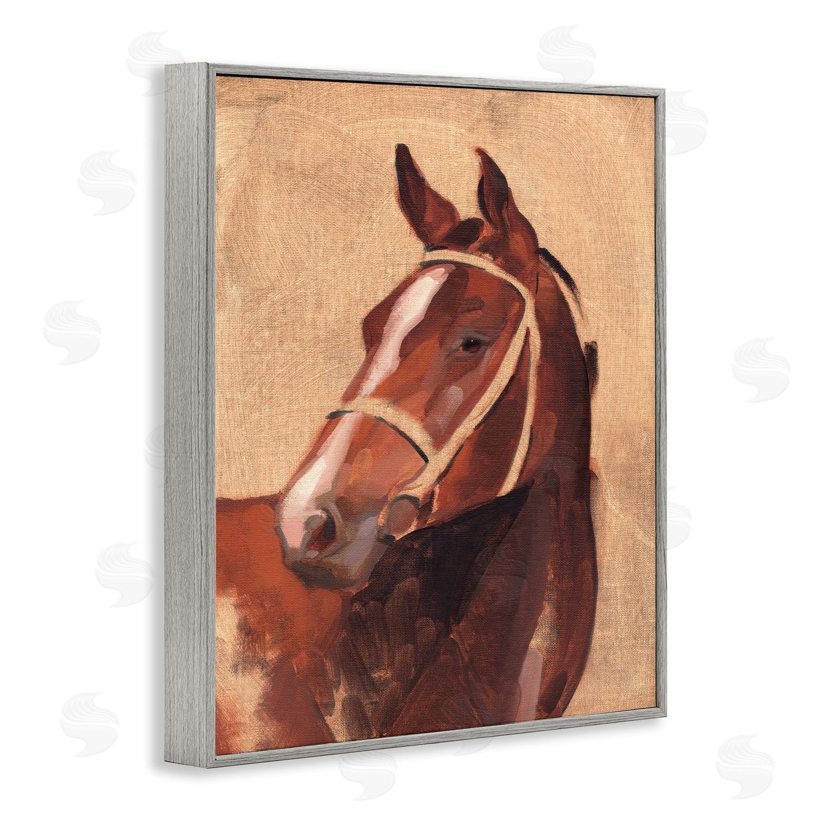 Jacob Green Southwestern Vintage Horse Portrait Gray Framed Giclee Wall Art