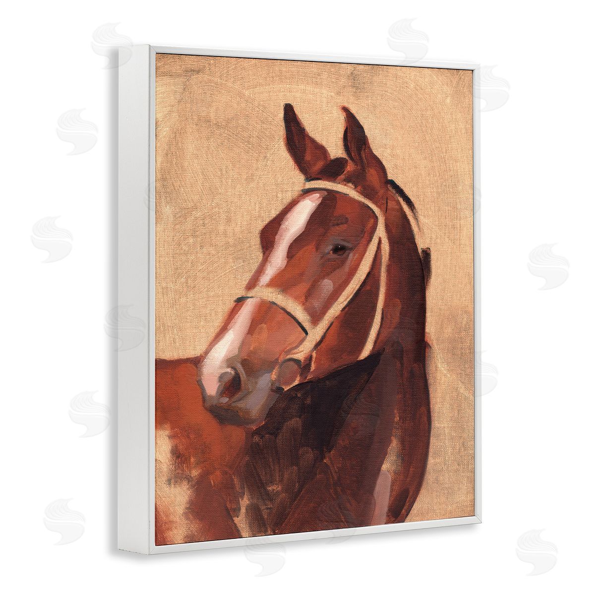 Jacob Green Southwestern Vintage Horse Portrait White Framed Giclee Wall Art