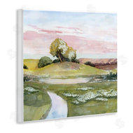 Grace Popp | Hillside Sunset Green Grass Landscape
