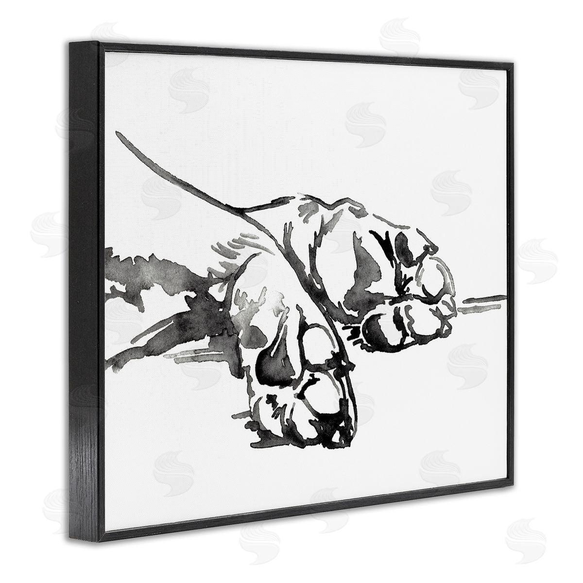 Jennifer Paxton Parker Animal Paws Minimal Ink Linework Black Framed Giclee Wall Art