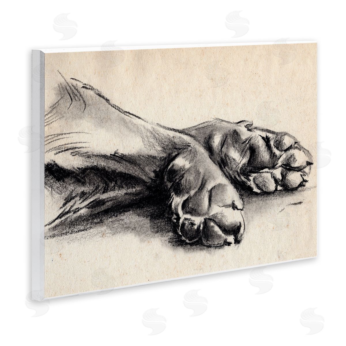 Dog Paw Charcoal Design Wood Plaque Wall Art, Home Decor by Jennifer Paxton Parker