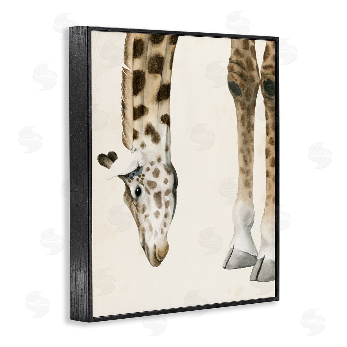Grace Popp Giraffe Grazing Safari Animal Black Framed Giclee Wall Art