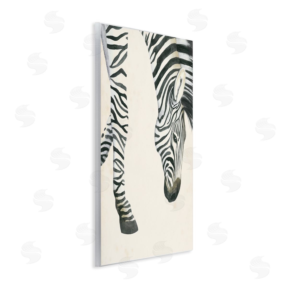 Grace Popp Zebra Grazing Striped Safari Animal Wall Plaque Art