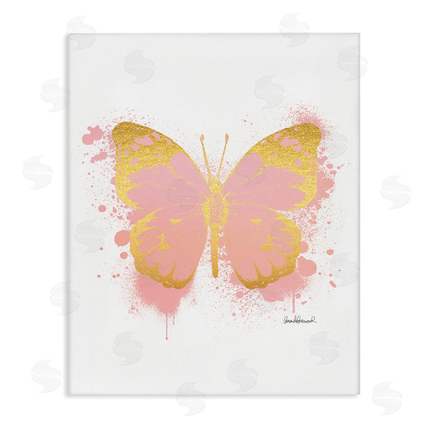 Amanda Greenwood | Glam Pink Gold Butterfly Paint Splatter